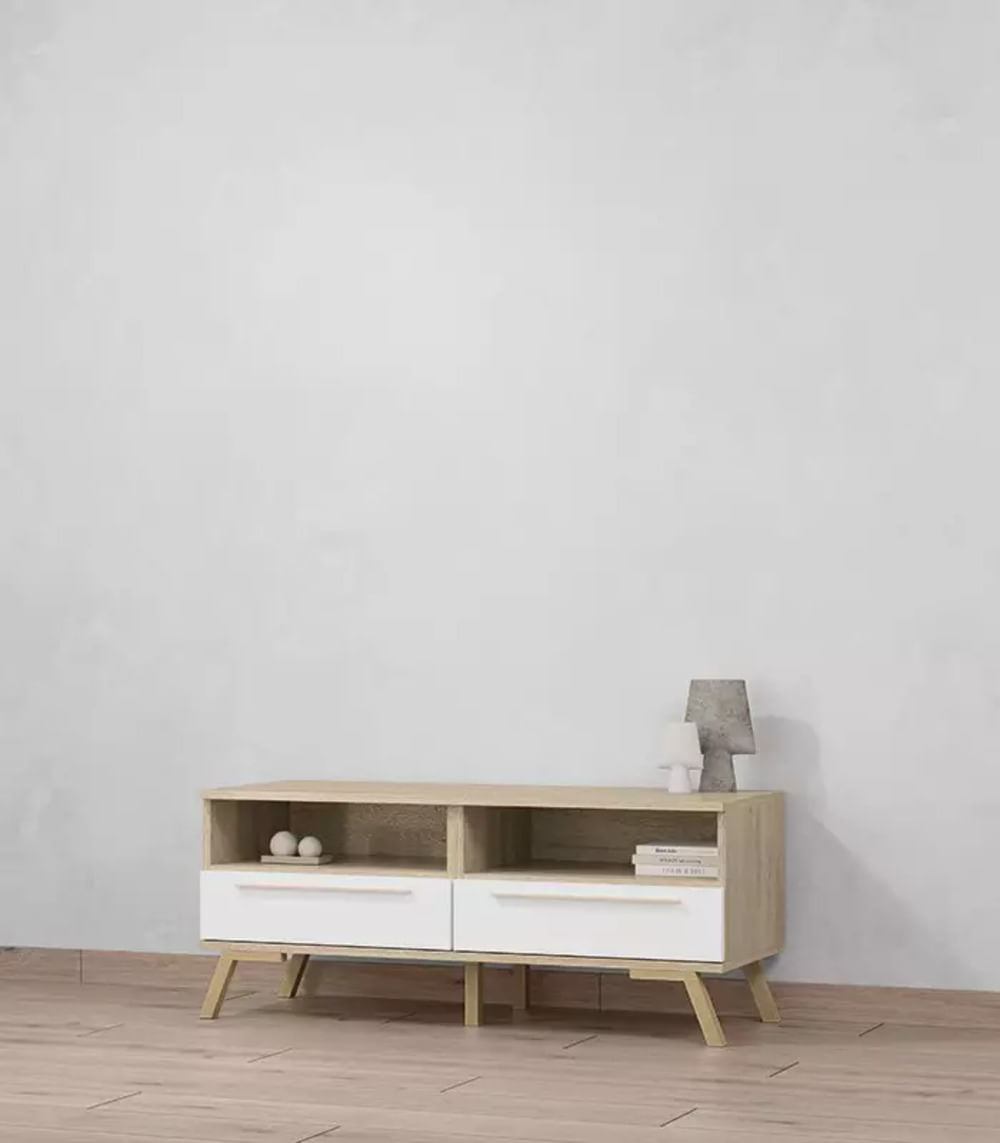 Aparador bajo 2 cajones Belucci color Haya/Blanco TU MESITA