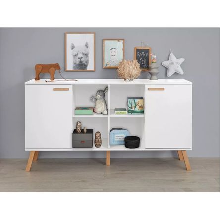 Aparador clásico 2 puertas + compartimentos Pilar color Blanco TU MESITA