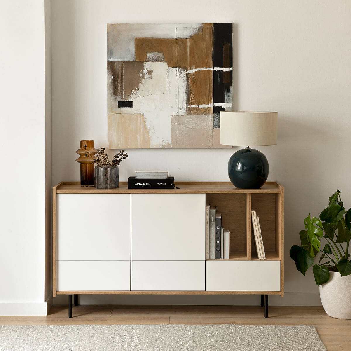 Aparador recibidor Moderno Adelaida color Blanco/Haya TU MESITA