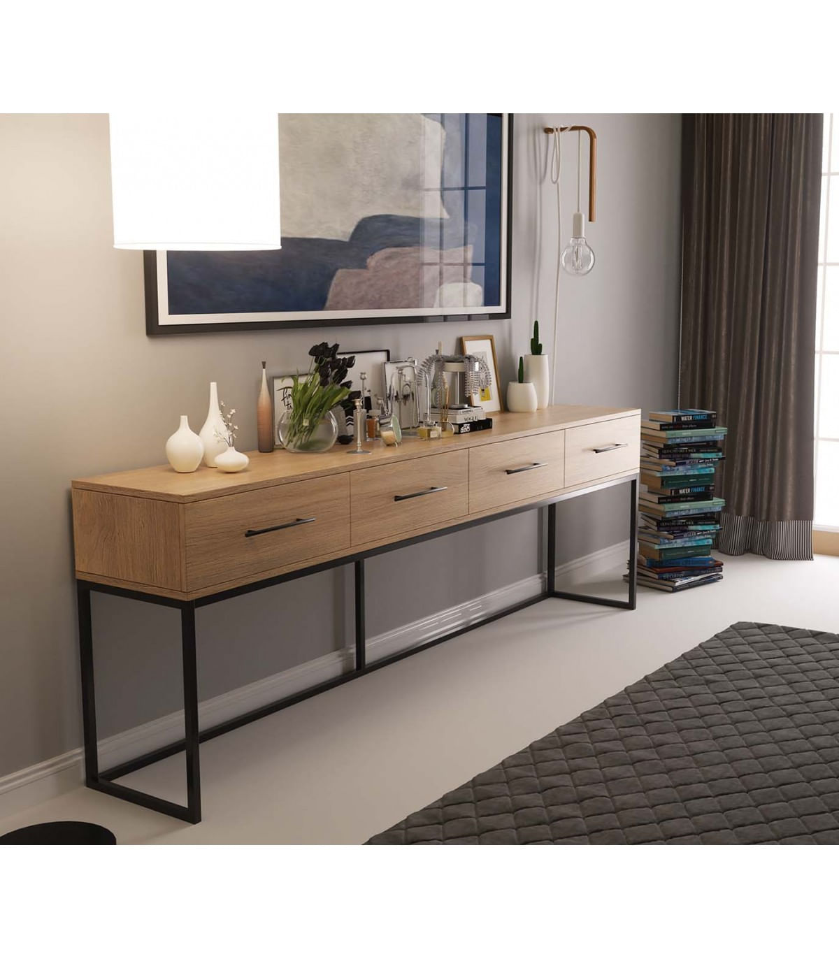 Aparador Industrial moderno 4 cajones Maicol color Duna TU MESITA