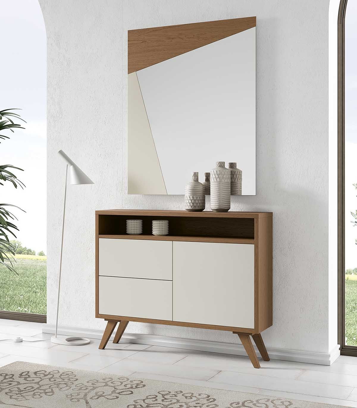 Mueble Recibidor Moderno 1 puerta 2 cajones Saúl TU MESITA