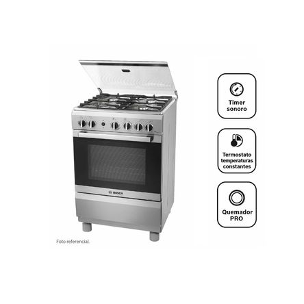 Cocina Bosch PRO447 a Gas de Pie 4 Quemadores Acero Inoxidable