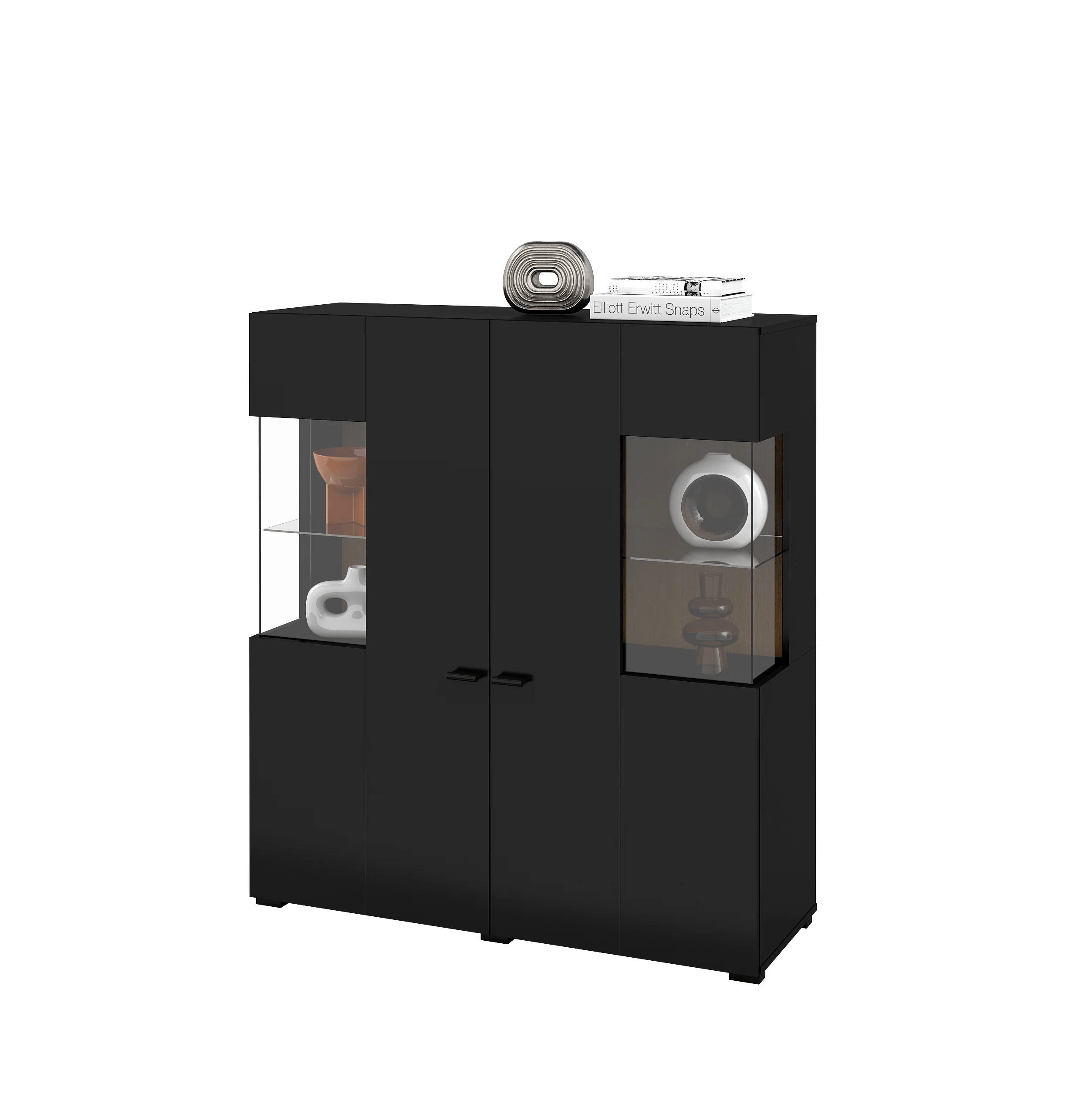 Vitrina Moderna con vidrio Avatar color Negro TU MESITA