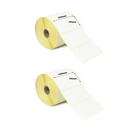 2 rollos de 800 etiquetas adhesivas térmico TD 100x50mm 2 rollos de 800 etiquetas adhesivas térmico TD 100x50mm