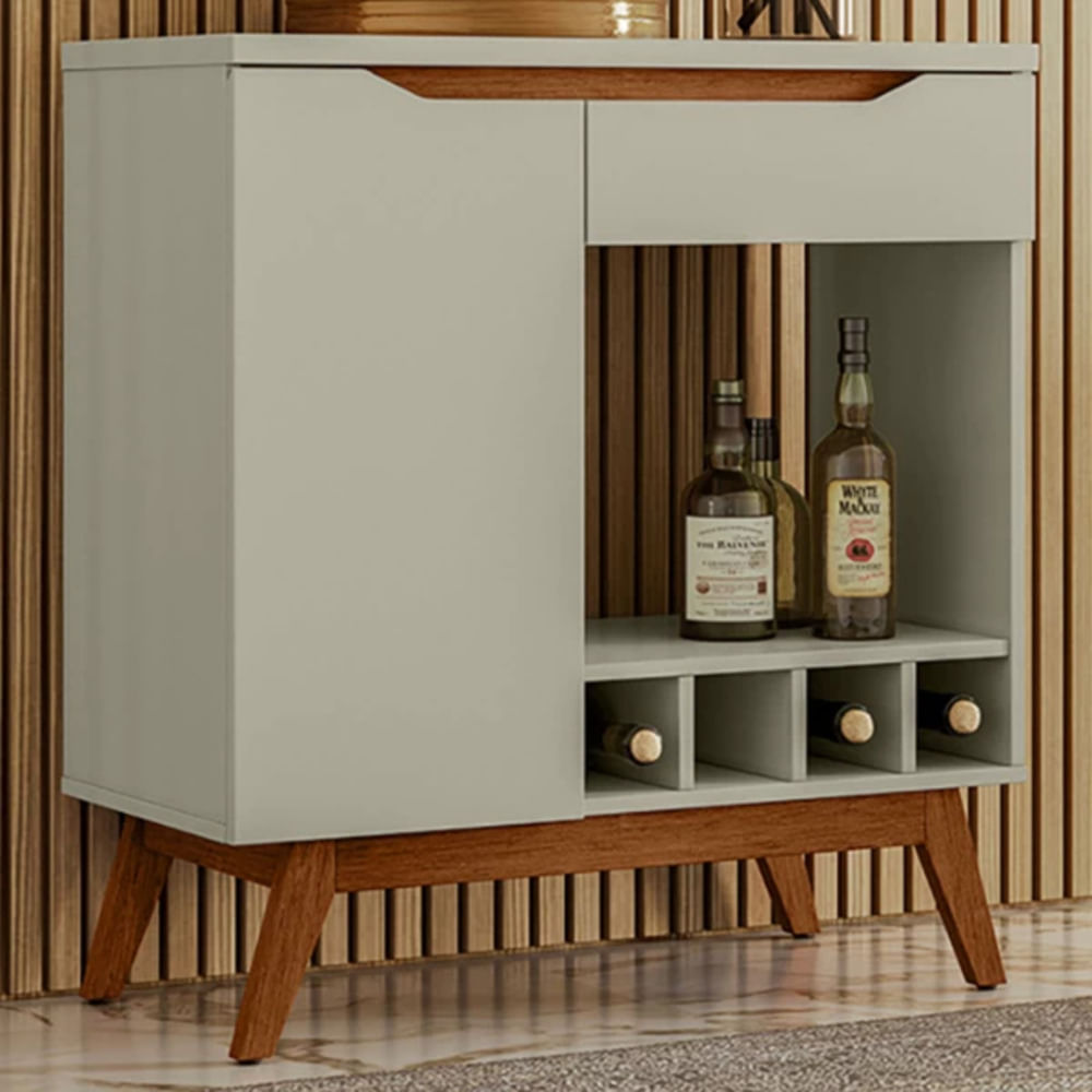 Aparador/Bar Moderno Puquio color Blanco/Duna TU MESITA