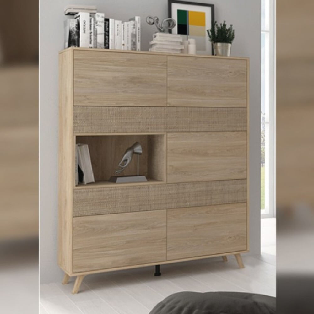 Vitrina Nórdica Orus color Natural TU MESITA 5 puertas