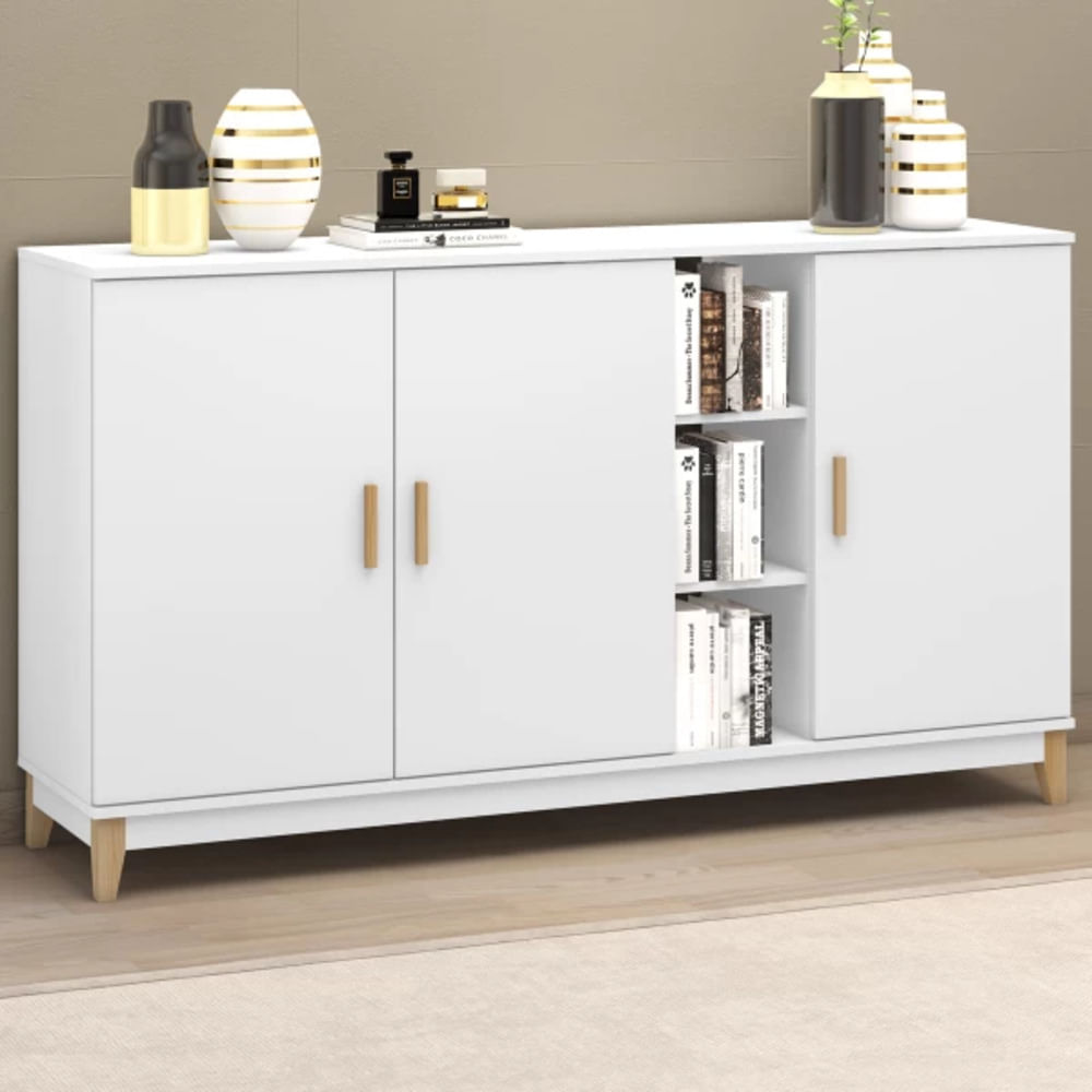 Aparador Largo Brooklyn color Blanco 3 puertas TU MESITA