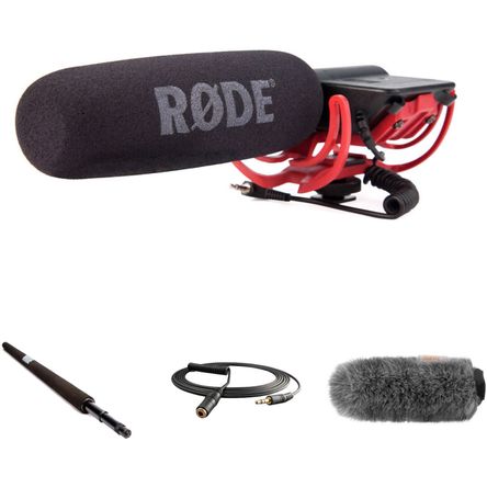 Kit de Micrófono de Cañón Rode Videomic para Montar en Cámara con Micro Boompole Parabrisas y Cable 937192-REG Kit de Micrófono de Cañón Rode Videomic para Montar en Cámara con Micro Boompole Parabrisas y Cable 937192-REG