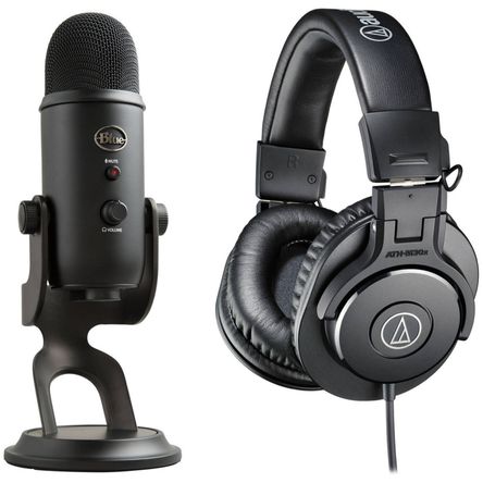 Kit de Micrófono Usb Blue Yeti y Audífonos Ath M30X Negro 1439187-REG Kit de Micrófono Usb Blue Yeti y Audífonos Ath M30X Negro 1439187-REG