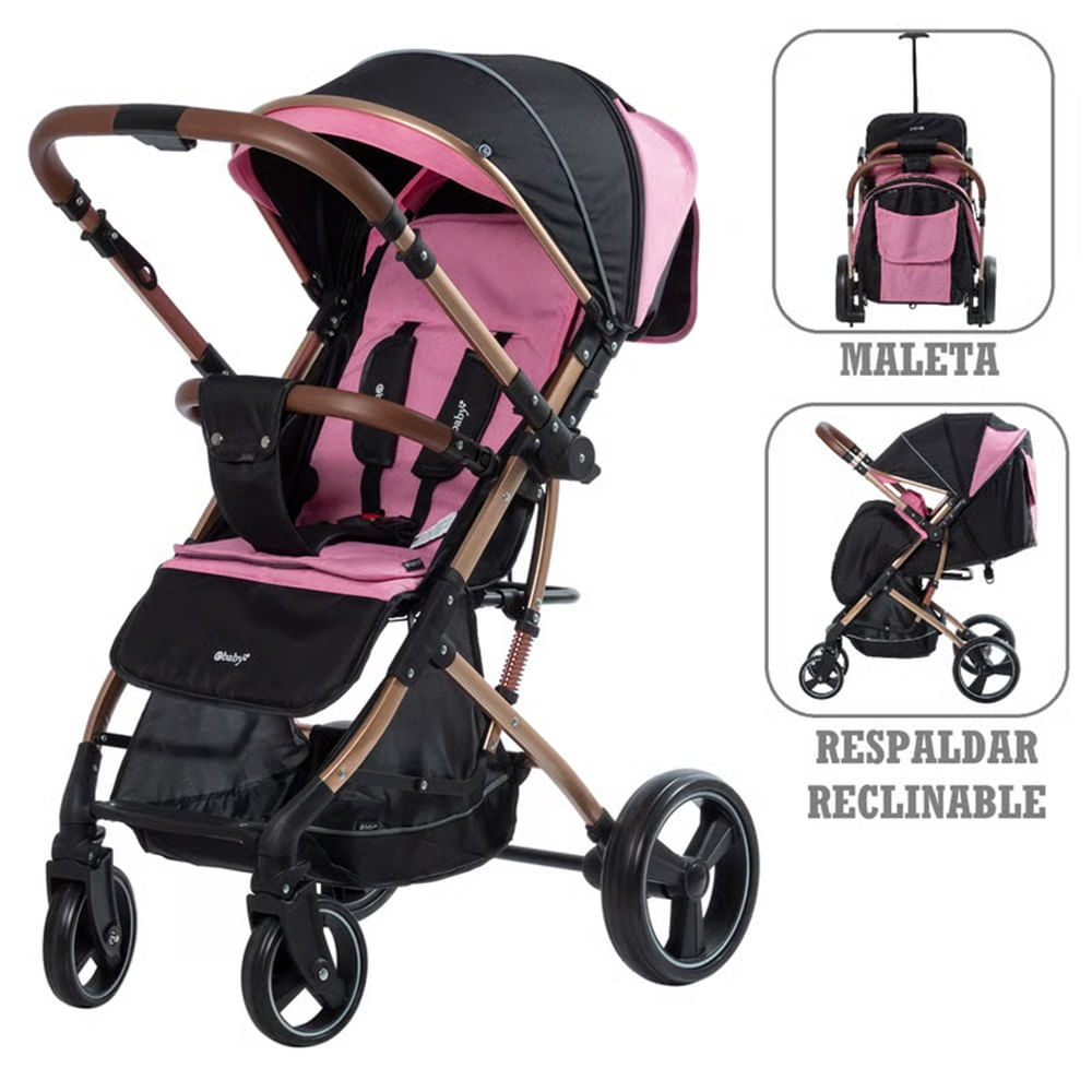Coche de Paseo Ebaby Rudi 119 Rosado 119 Rosado Coche de Paseo Ebaby Rudi 119 Rosado 119 Rosado