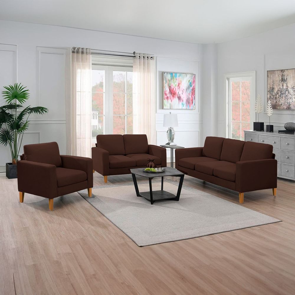 Juego de Sala Milan 3-2-1 Marrón Juego de Sala Milan 3-2-1 Marrón