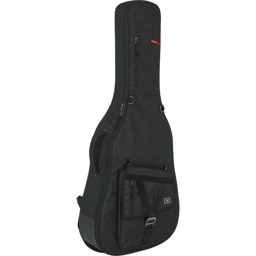 Gator Transit Series Gig Bag para Guitarra Acústica Jumbo (Carbón) - Con Protección de Espuma Gruesa