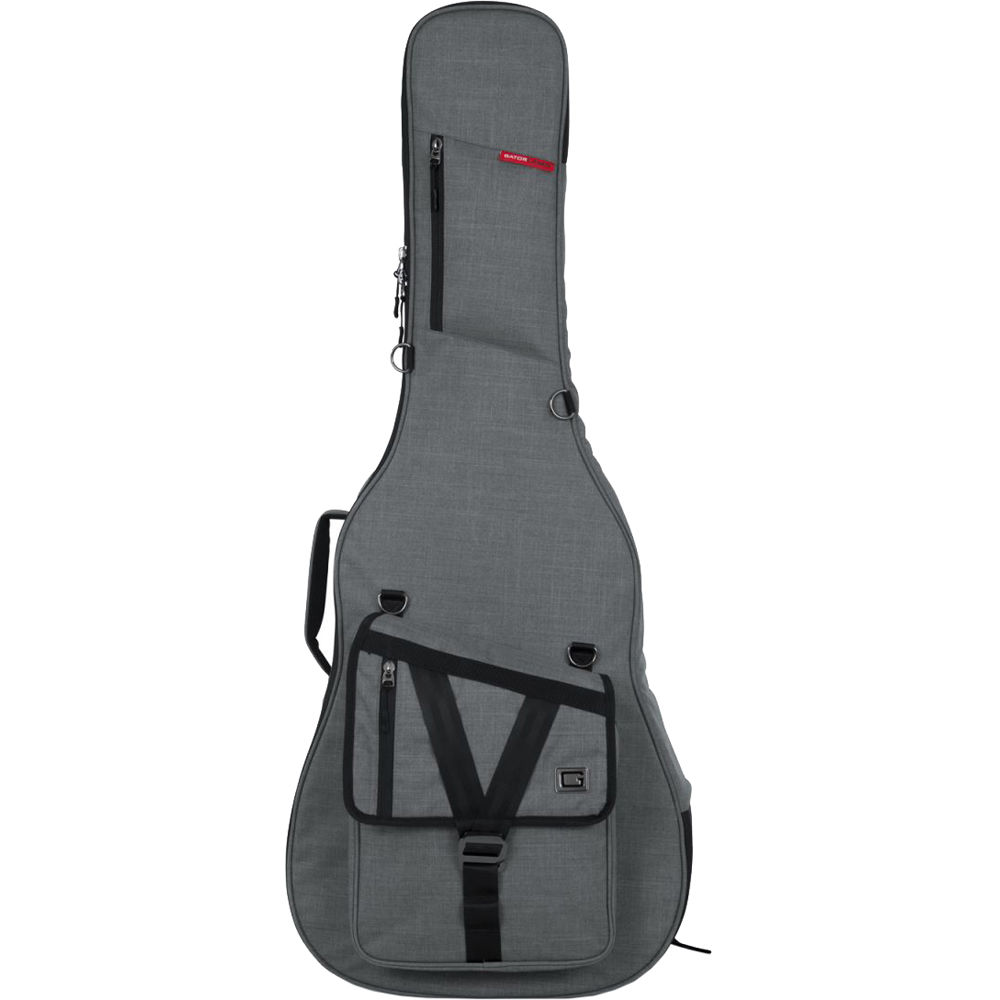Gator Transit Series Gig Bag para Guitarra Acústica (Gris Claro)