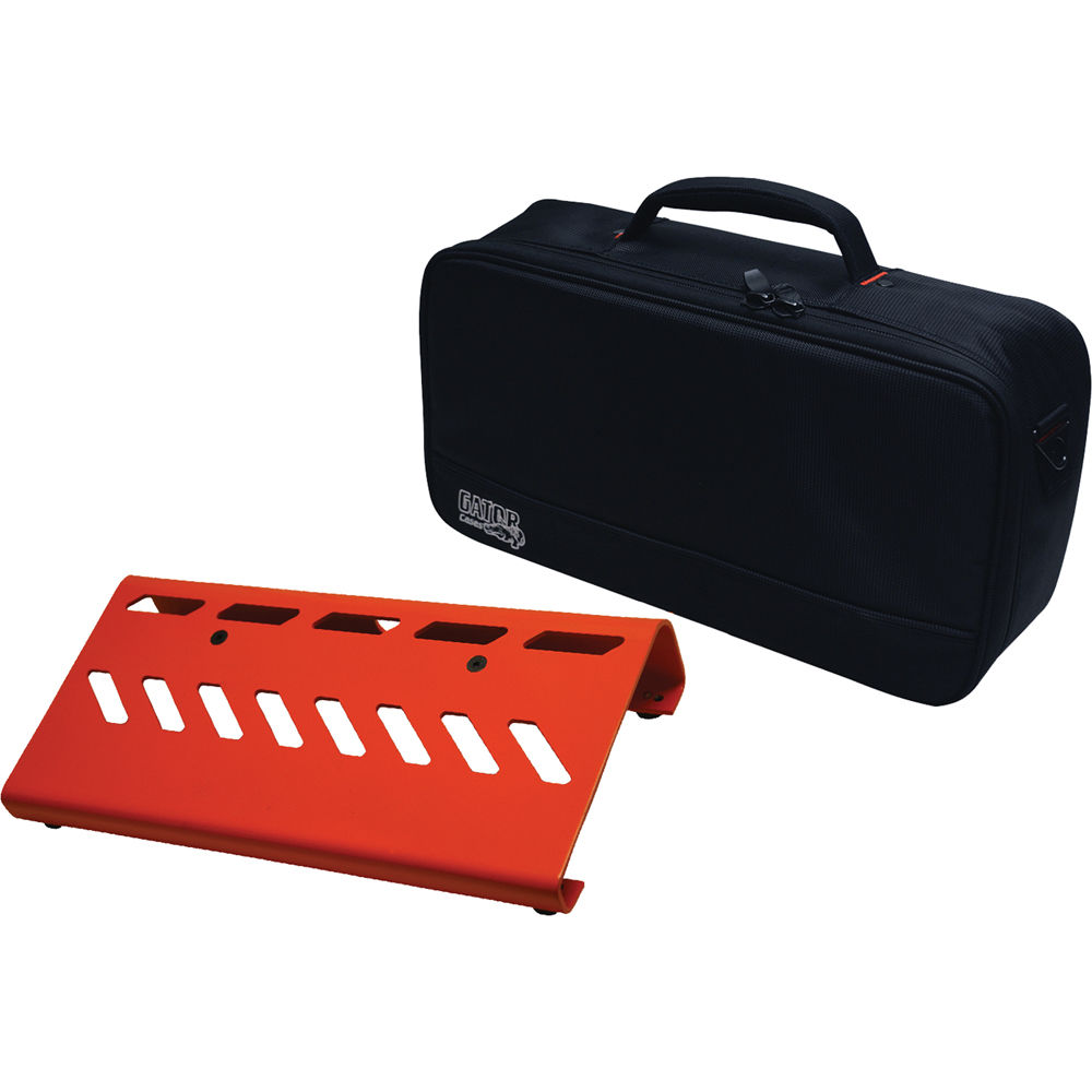 Gator Pedalboard de Aluminio con Funda de Transporte (Naranja, Pequeño)