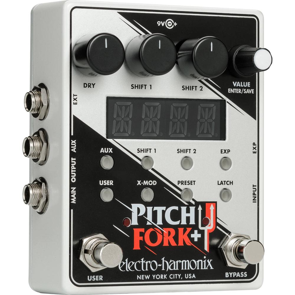 Electro-Harmonix Pitch Fork+ - Pedal de Cambio de Tonos Polifónico con 2 Shifters, 8 Modos y Entrada