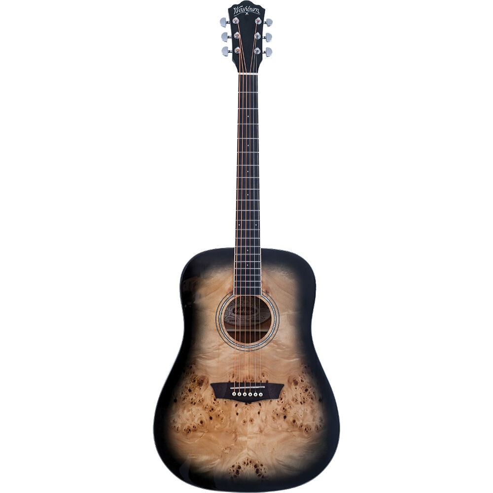 Guitarra Acústica Dreadnought Washburn Deep Forest Burl D (Desvanecimiento Negro) - Cuerpo Dreadnoug