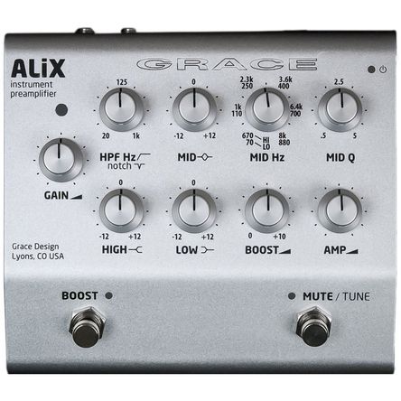 Grace Design ALiX: Preamp, EQ y Pedal de Boost para Instrumentos Acústicos - 3 Ajustes de Impedancia 1250256-REG