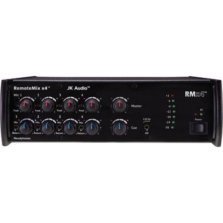 JK Audio RemoteMix x4 - Mezclador de Campo Broadcast con 4 Entradas de Micrófono de Bajo Ruido y Sal 1142502-REG