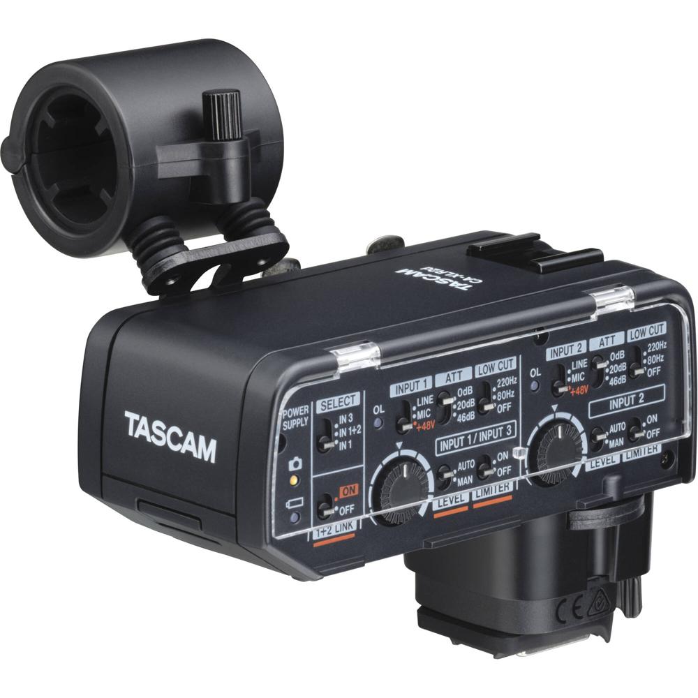 TASCAM CA-XLR2d-C Kit de Adaptador de Micrófono XLR para Cámaras Canon - Conexión de Micrófonos XLR,