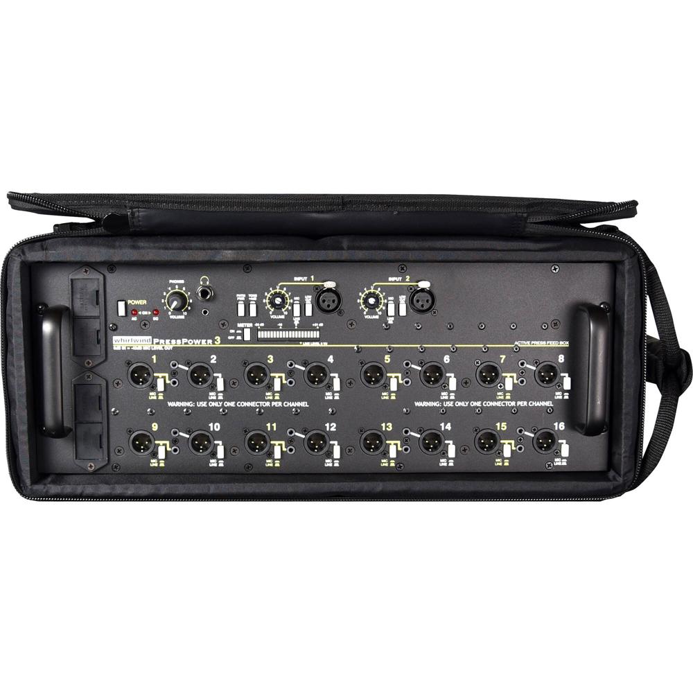 Whirlwind PRESSPOWER 3: Caja de Prensa Activa para Conferencias con 2 Entradas y 16 Salidas Mic/Line