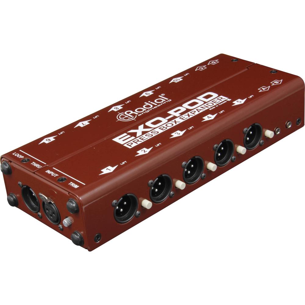 Radial Engineering Exo-Pod Splitter de Broadcast con Conexiones XLR y 3.5mm - 14 Salidas Balanceadas