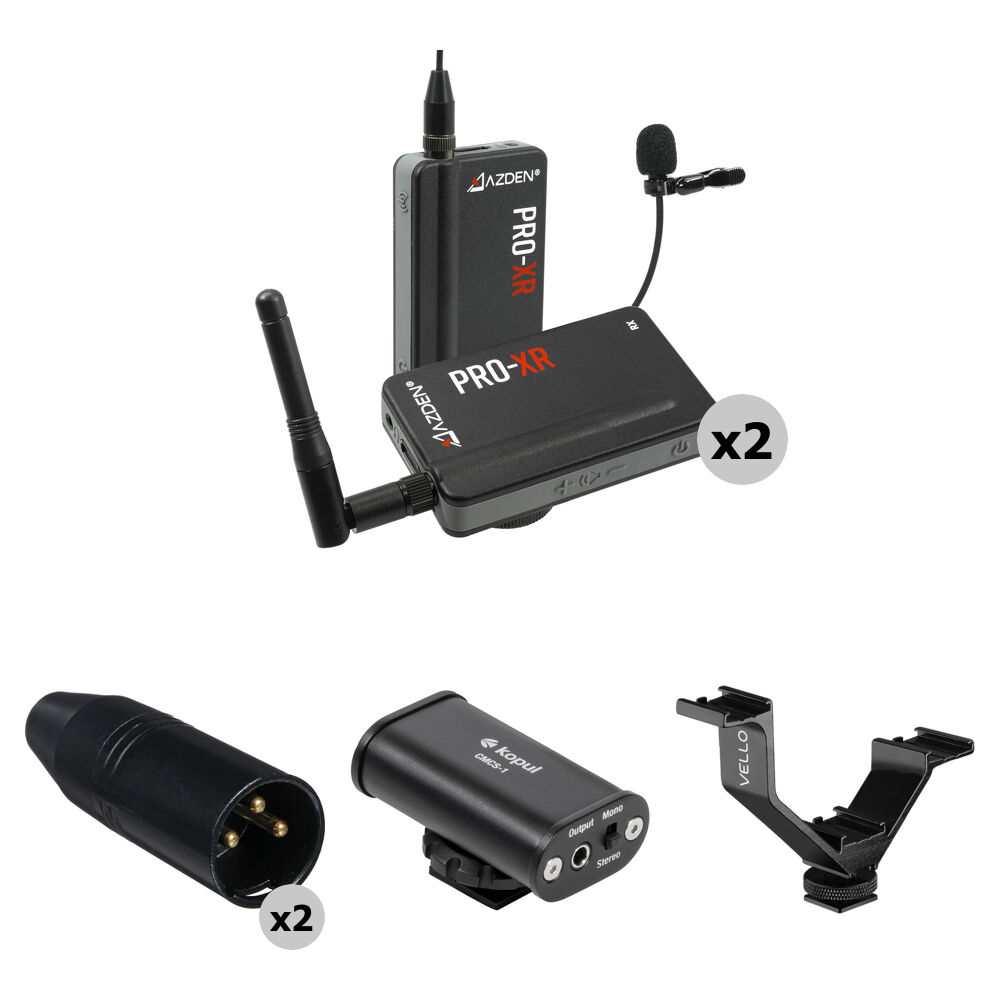 Azden PRO-XR Kit de Micrófono Lavalier Inalámbrico Digital para Cámara - Sistema de 2 Personas (2.4 1507796-REG Azden PRO-XR Kit de Micrófono Lavalier Inalámbrico Digital para Cámara - Sistema de 2 Personas (2.4 1507796-REG