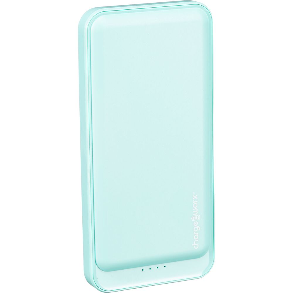 Banco de Energía Delgado Chargeworx de 10 000 Mah con Doble Usb Menta 1734755-REG Banco de Energía Delgado Chargeworx de 10 000 Mah con Doble Usb Menta 1734755-REG