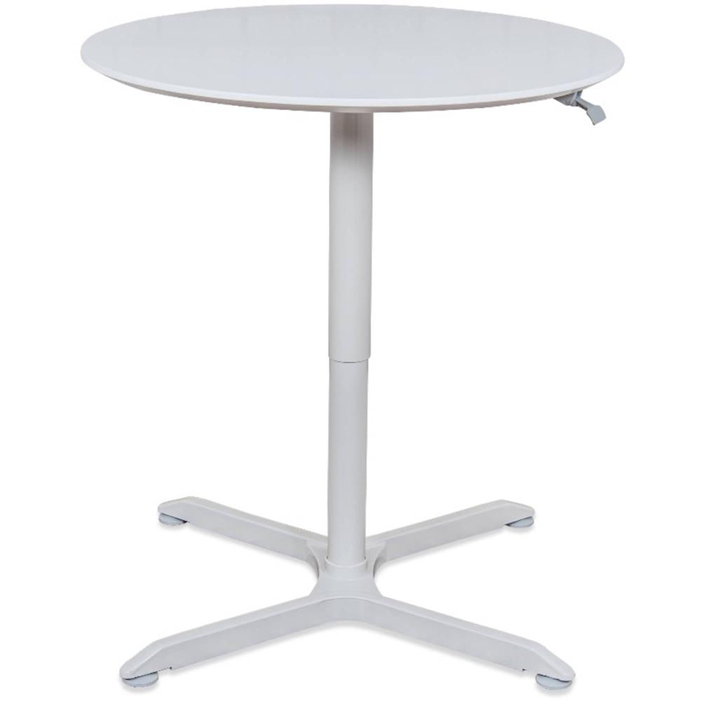 Mesa de Café Redonda Ajustable en Altura Luxor (36"", Blanca) - Superficie de 36"", Cilindro de Aire N