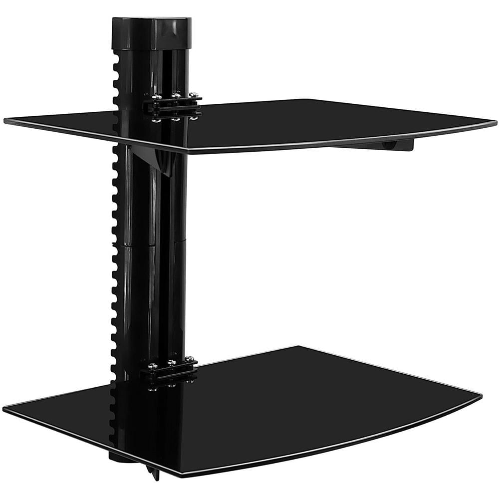 Soporte de Estante Doble Montado en Pared Mount-It! - Aluminio y Vidrio Templado, Estantes Ajustable 1684116-REG Soporte de Estante Doble Montado en Pared Mount-It! - Aluminio y Vidrio Templado, Estantes Ajustable 1684116-REG