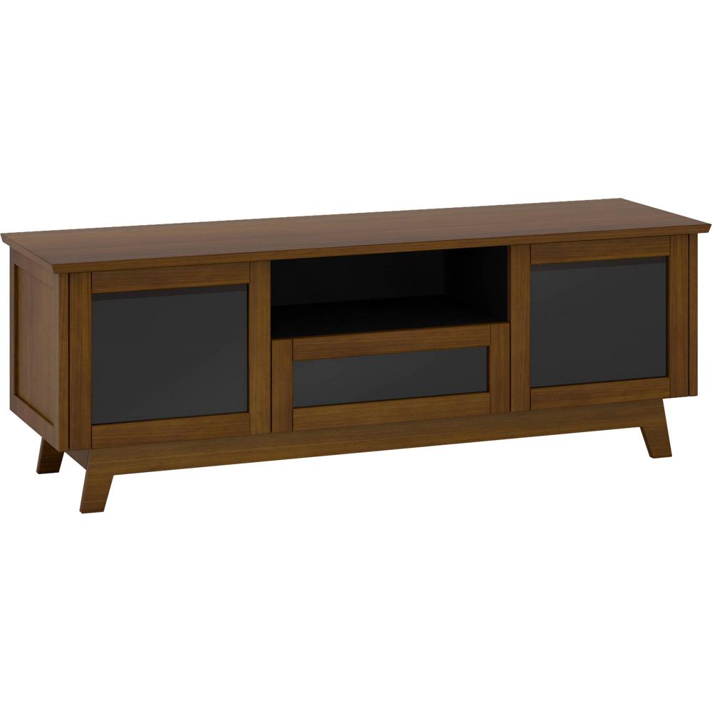 Gabinete de Audio/Vídeo Salamander Designs en Nogal Medio con Puertas de Vidrio Ahumado (72 x 25 x 2