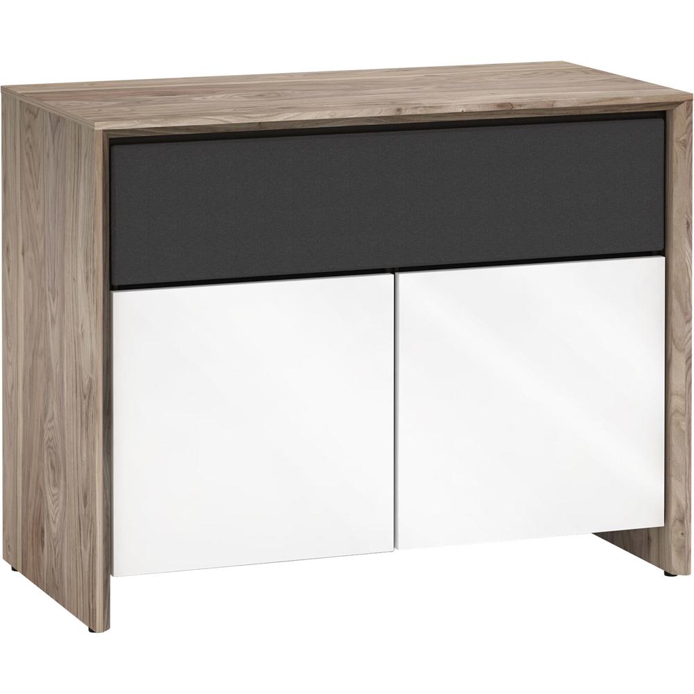 Soporte de TV y Mueble A/V Salamander Designs   329 (Nuez Natural con Vidrio Blanco Brillant