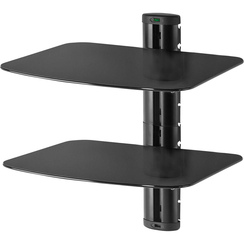 Estante de Pared Doble de Vidrio Peerless-AV ESHV30 con Gestión de Cables y Acabado Negro Brillante 842512-REG Estante de Pared Doble de Vidrio Peerless-AV ESHV30 con Gestión de Cables y Acabado Negro Brillante 842512-REG