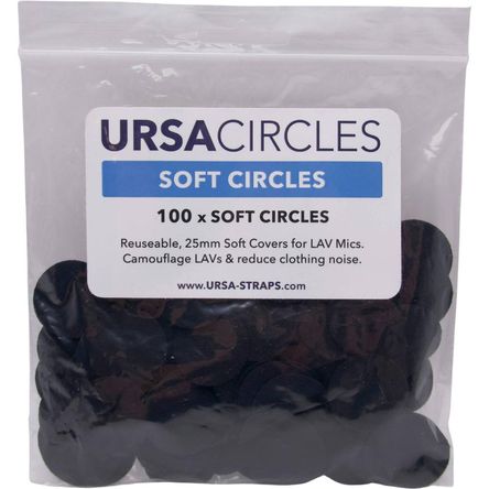 Cubiertas de Micrófono Lavalier URSA Soft Circles (Paquete de 100, Negro) - Protección Discreta y Re 1646522-REG