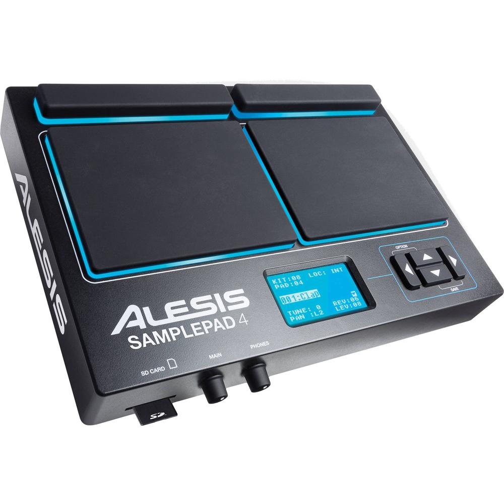 Alesis SamplePad 4: Instrumento de Percusión y Disparo de Muestras con 4 Pads, 25 Sonidos, 10 Kits y