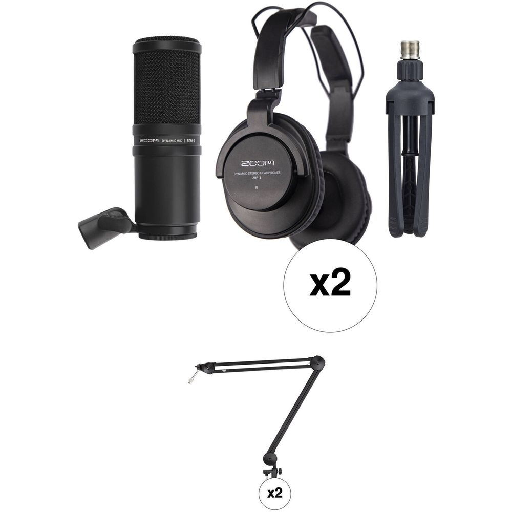 Kit de Micrófonos para Podcast Zoom Zdm 1 de 2 Personas con Auriculares Cables de Micrófono y Brazo 1596393-REG Kit de Micrófonos para Podcast Zoom Zdm 1 de 2 Personas con Auriculares Cables de Micrófono y Brazo 1596393-REG