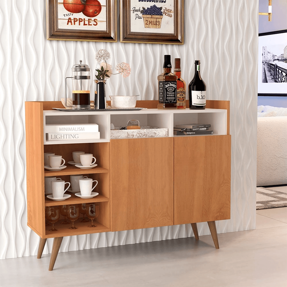 Aparador Elegante 2 puertas Germán color Duna/Blanco TU MESITA