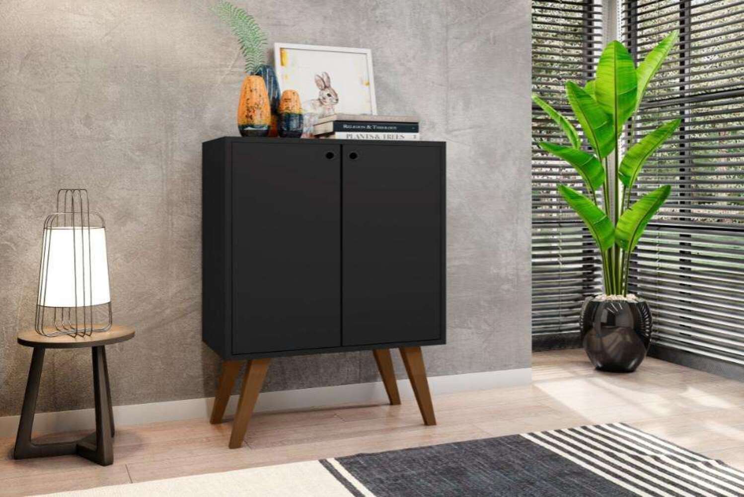 Aparador clásico 2 puertas Santana color Negro TU MESITA