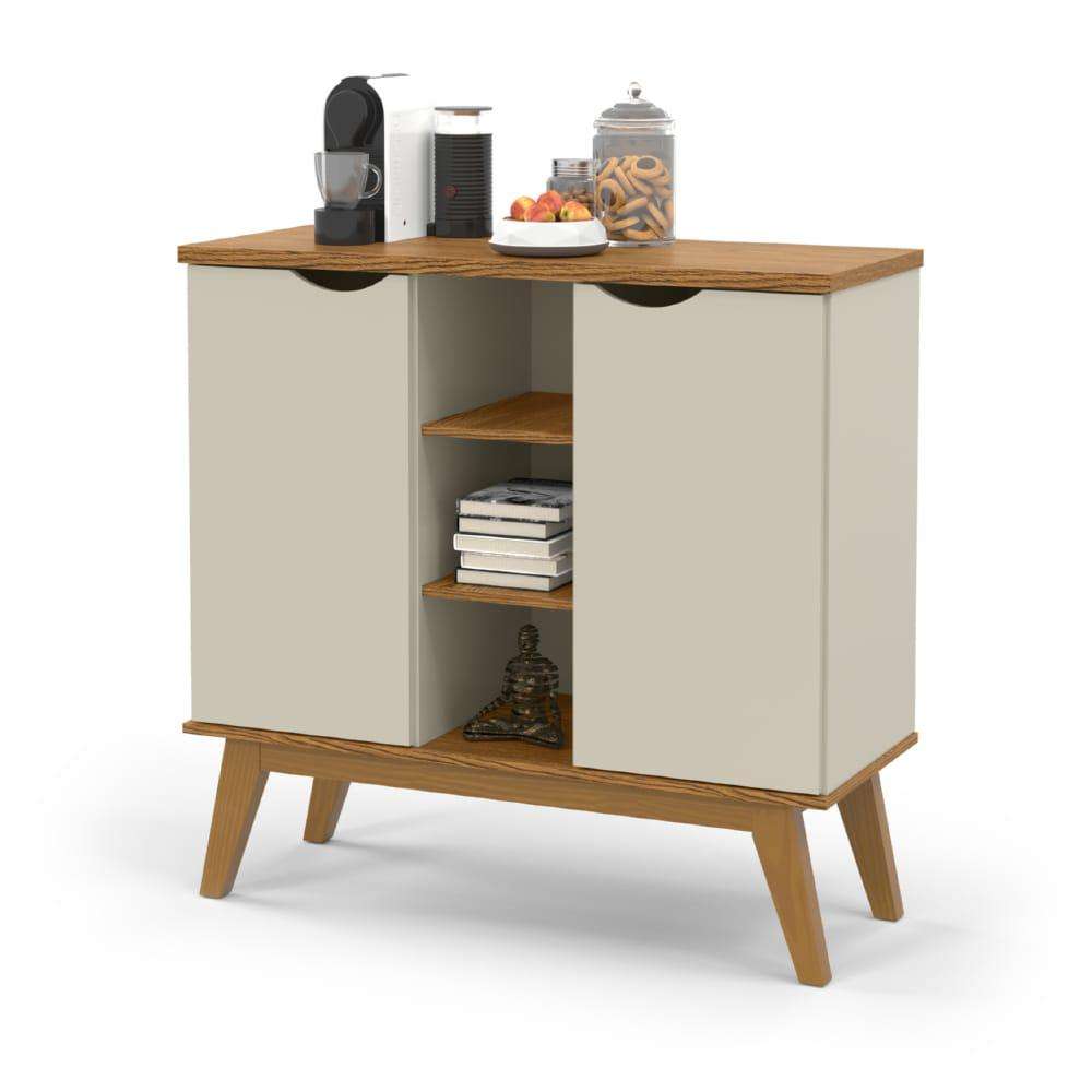 Aparador recibidor clásico 2 puertas Oyuki color Blanco/Duna TU MESITA