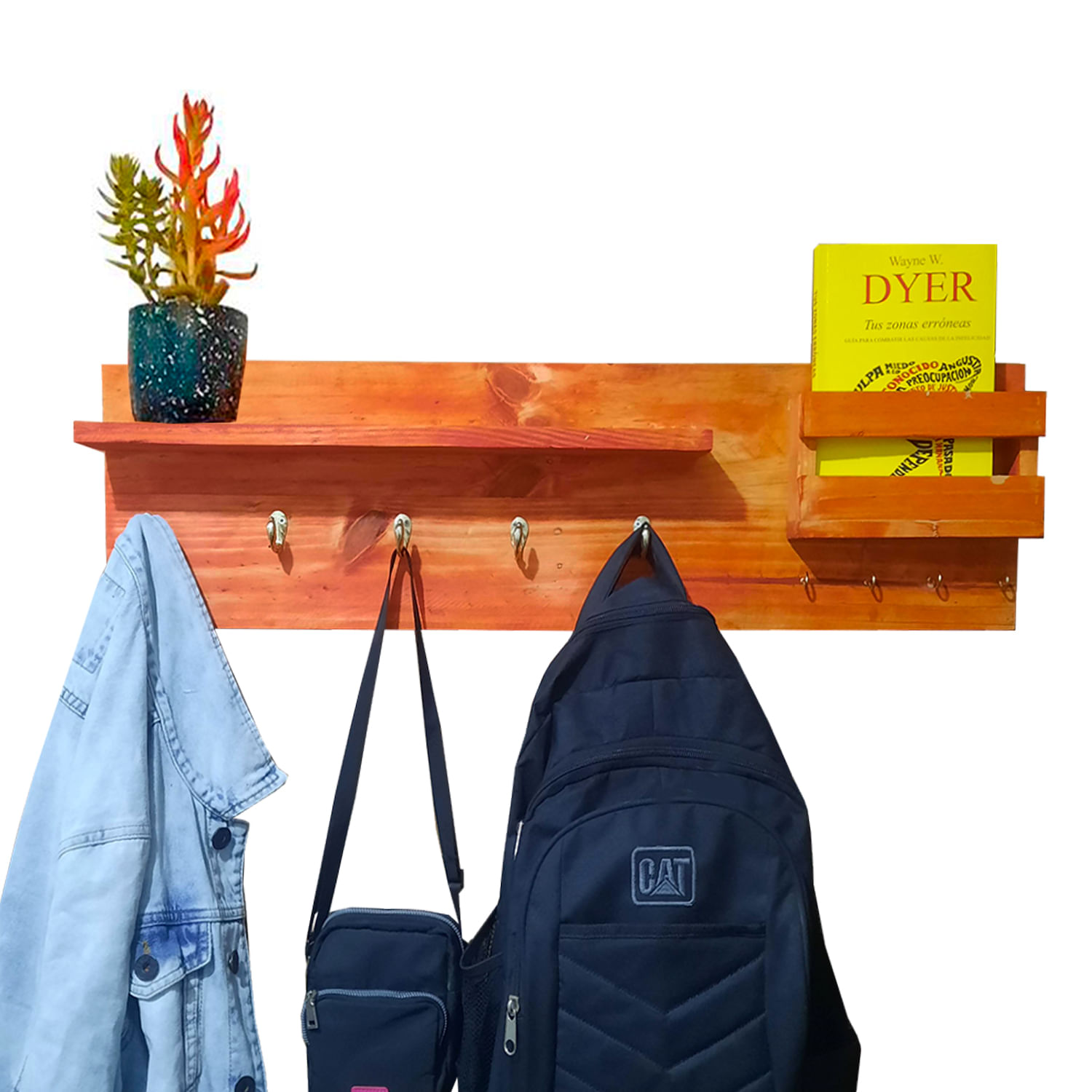 Perchero Empotrable Lauren de Madera Reciclada Acabado Roble