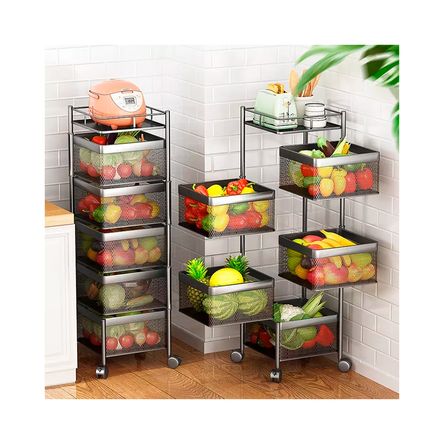 Estante Cesta Cocina Para Frutas Verduras Multifuncional 6 Niveles Cuadrado Estante Cesta Cocina Para Frutas Verduras Multifuncional 6 Niveles Cuadrado