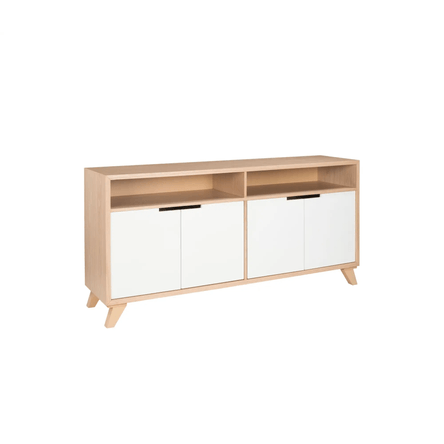 Aparador Moderno 4 puertas Malasia color Haya/Blanco TU MESITA Aparador Moderno 4 puertas Malasia color Haya/Blanco TU MESITA