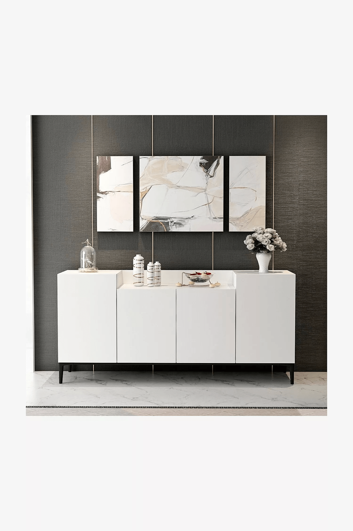 Aparador funcional 4 puertas Barcelona color Blanco TU MESITA