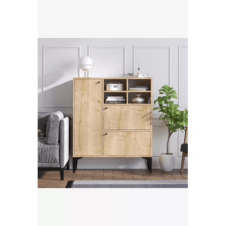 Aparador vajillero multiusos 3 puertas Salamanca color Macadamia TU MESITA Aparador vajillero multiusos 3 puertas Salamanca color Macadamia TU MESITA