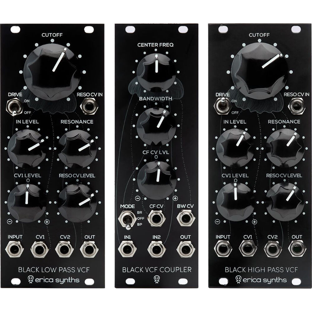 Filtro Pasa-Bajos y Pasa-Altos Erica Synths Black, Set de Módulos VCF Eurorack