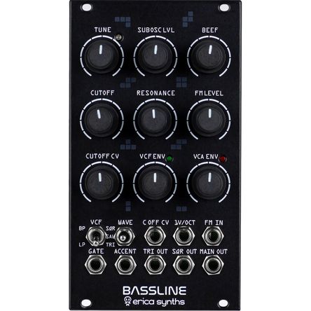 Erica Synths Bassline Analog Synthesizer Voice Eurorack Module (14 HP) 1763515-REG Erica Synths Bassline Analog Synthesizer Voice Eurorack Module (14 HP) 1763515-REG