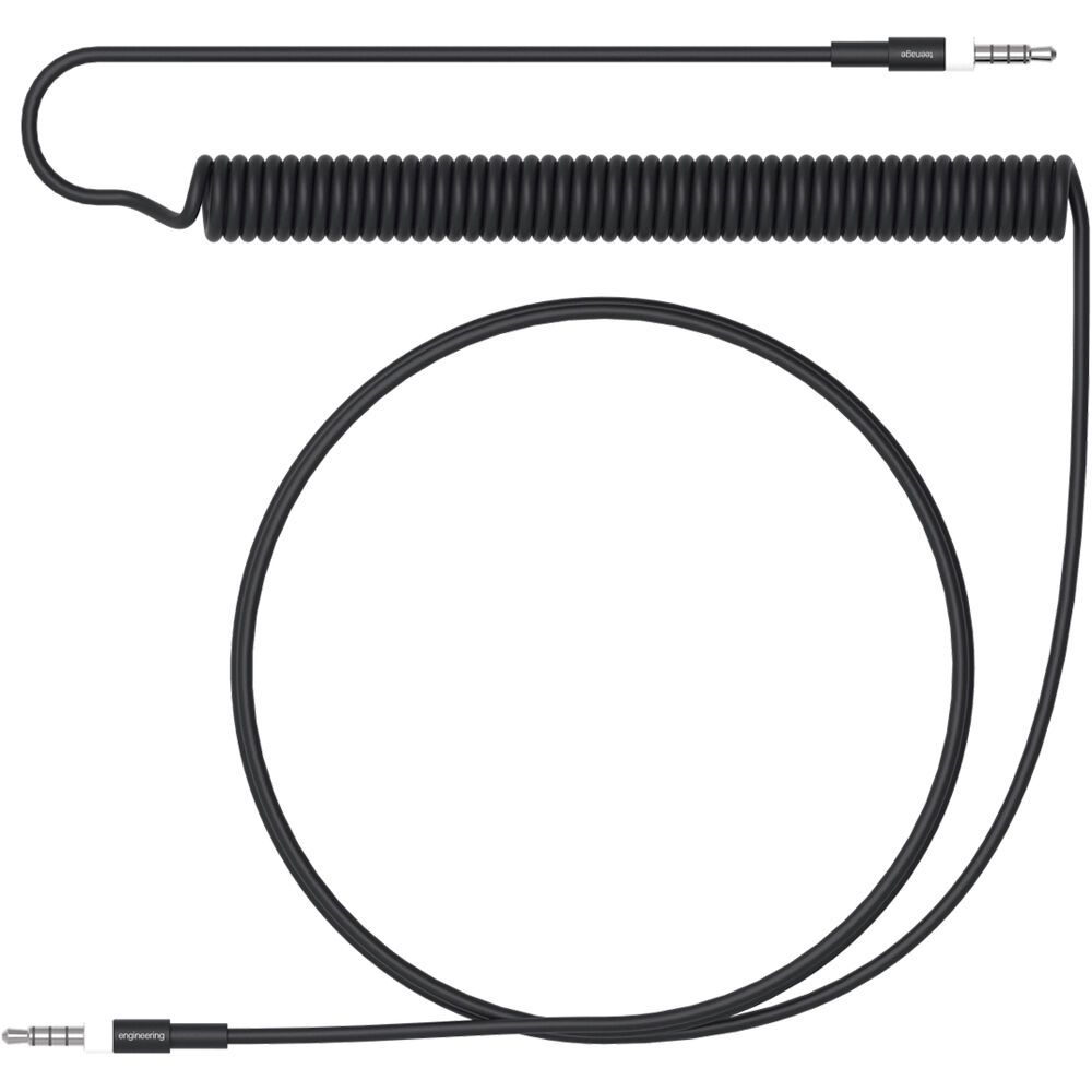 Cable de Audio Curly de 4 Polos Teenage Engineering (120 cm, Negro) - Conectores TRRS de 3.5mm, Uso