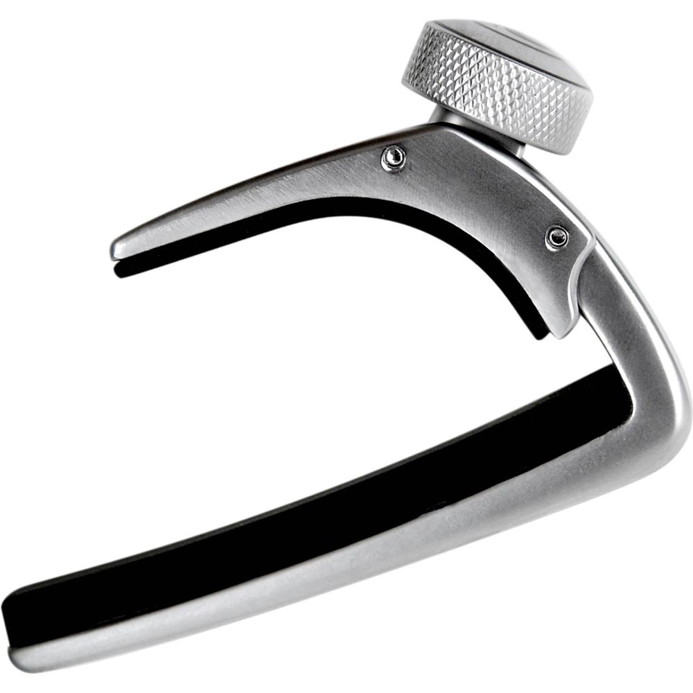 D'Addario NS Capo Pro (Plata) - Capo Profesional para Guitarras Acústicas y Eléctricas, Ajuste de Te