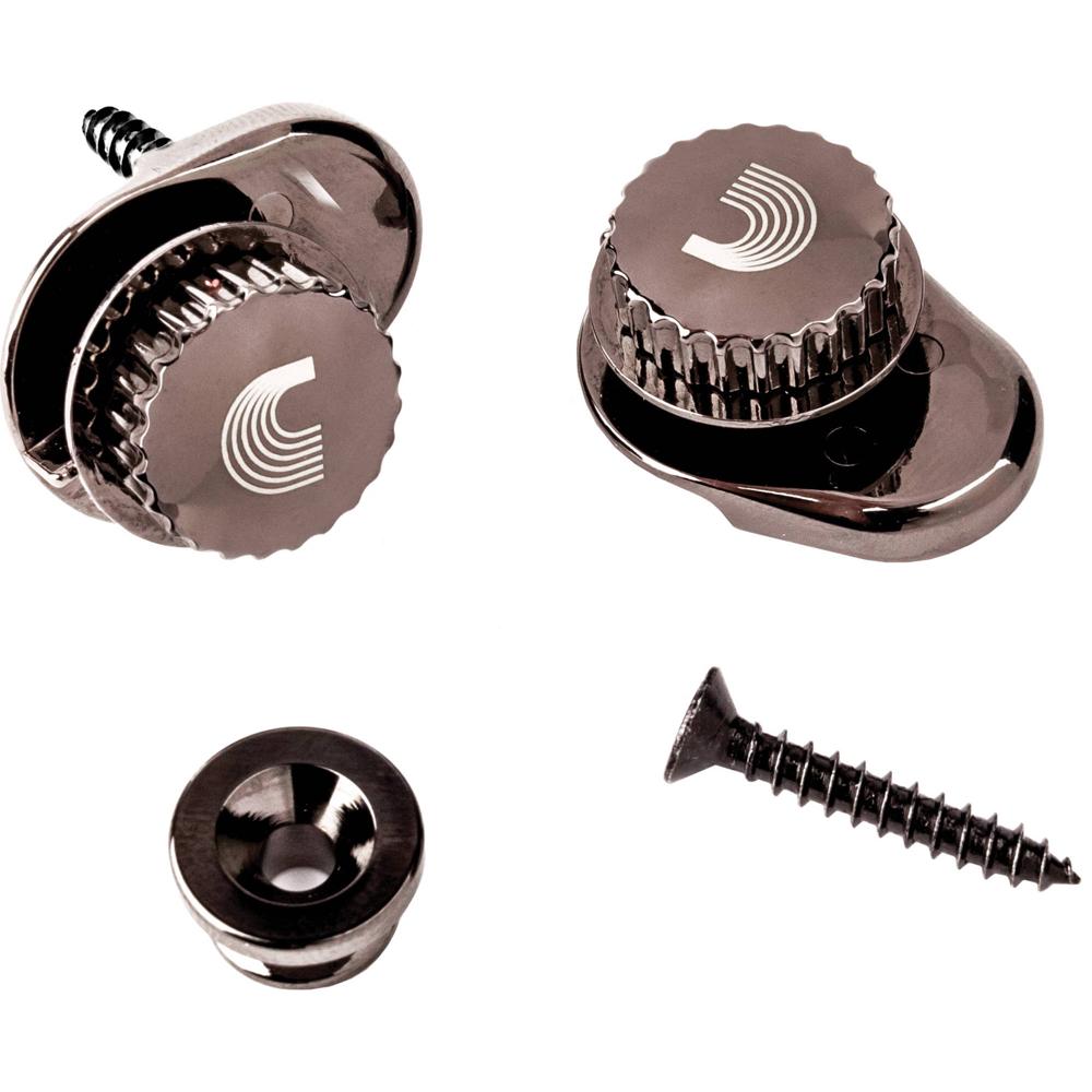 D'Addario NS Universal Strap Locks (Par, Negro) - Seguridad Mejorada, Conexión y Remoción Fácil, Ins