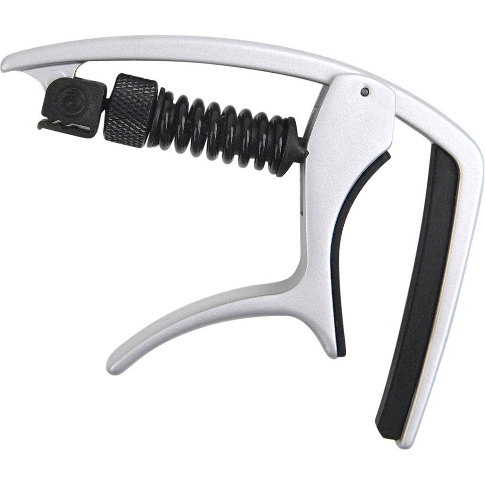 D'Addario NS Tri-Action Capo (Plata) - Capo para Guitarras Acústicas y Eléctricas de 6 Cuerdas, Ajus