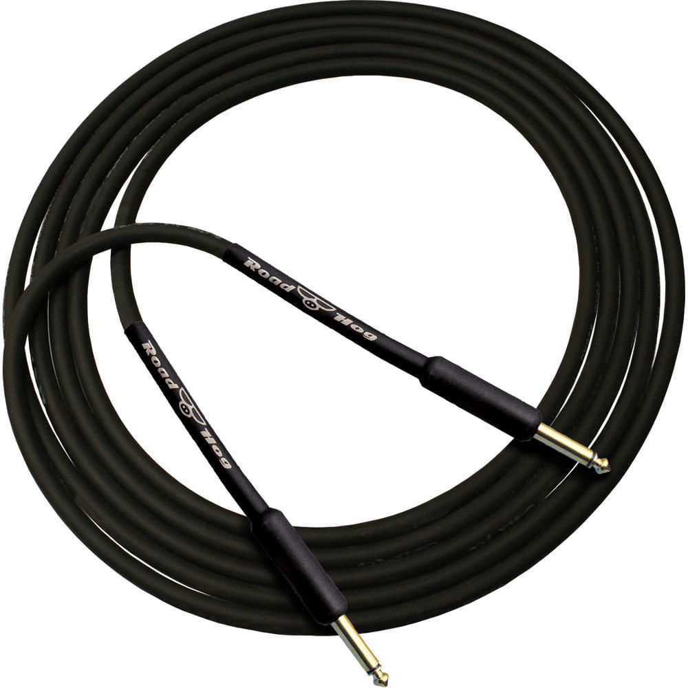 Cable de Guitarra RapcoHorizon Roadhog de 20' con Dos Conectores de 1/4" Baquelita Dorada (Negro)